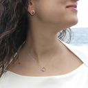Shimmer colgante aro circonia multicolor dorado