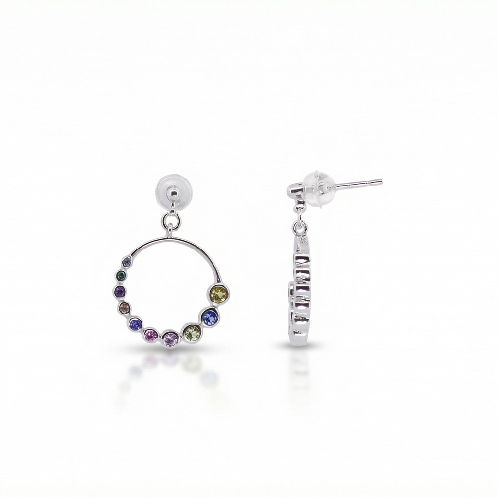 Shimmer pendientes aro graduado multicolor