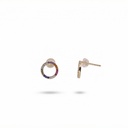 Shimmer pendiente aro circonia multicolor dorado