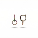 Shimmer argolla con aro circonia multicolor dorado