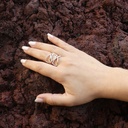 Lyric anillo ondas rosa plata