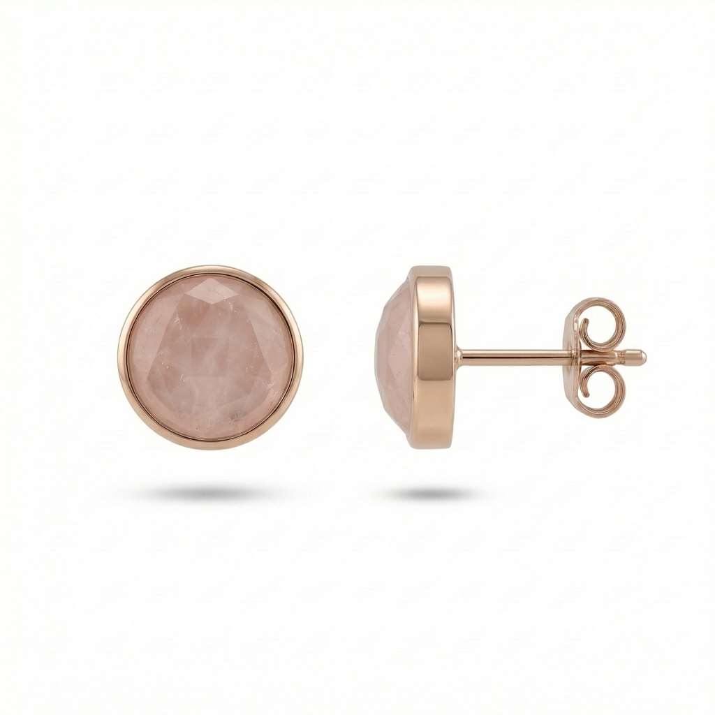 Grace pendientes cuarzo rosa