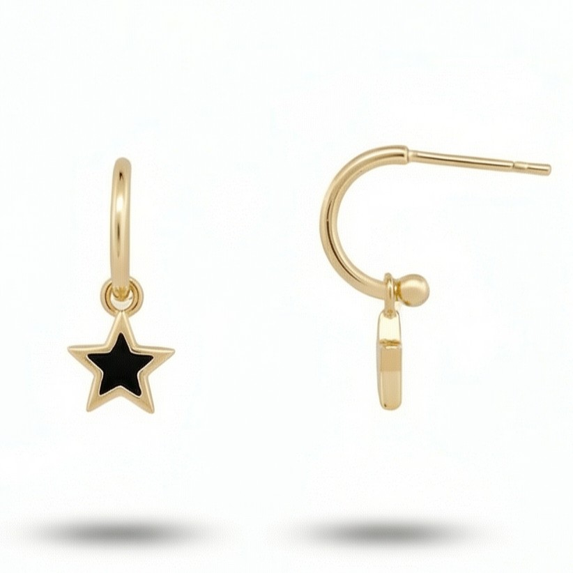 Serenity pendientes estrellas llenas doradas