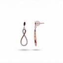 Lyric pendientes ondas rosa plata