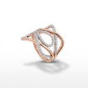 Lyric anillo ondas rosa plata