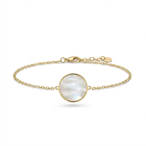 [10074] Bliss pulsera Luna (Acero baño de oro, Blanca)