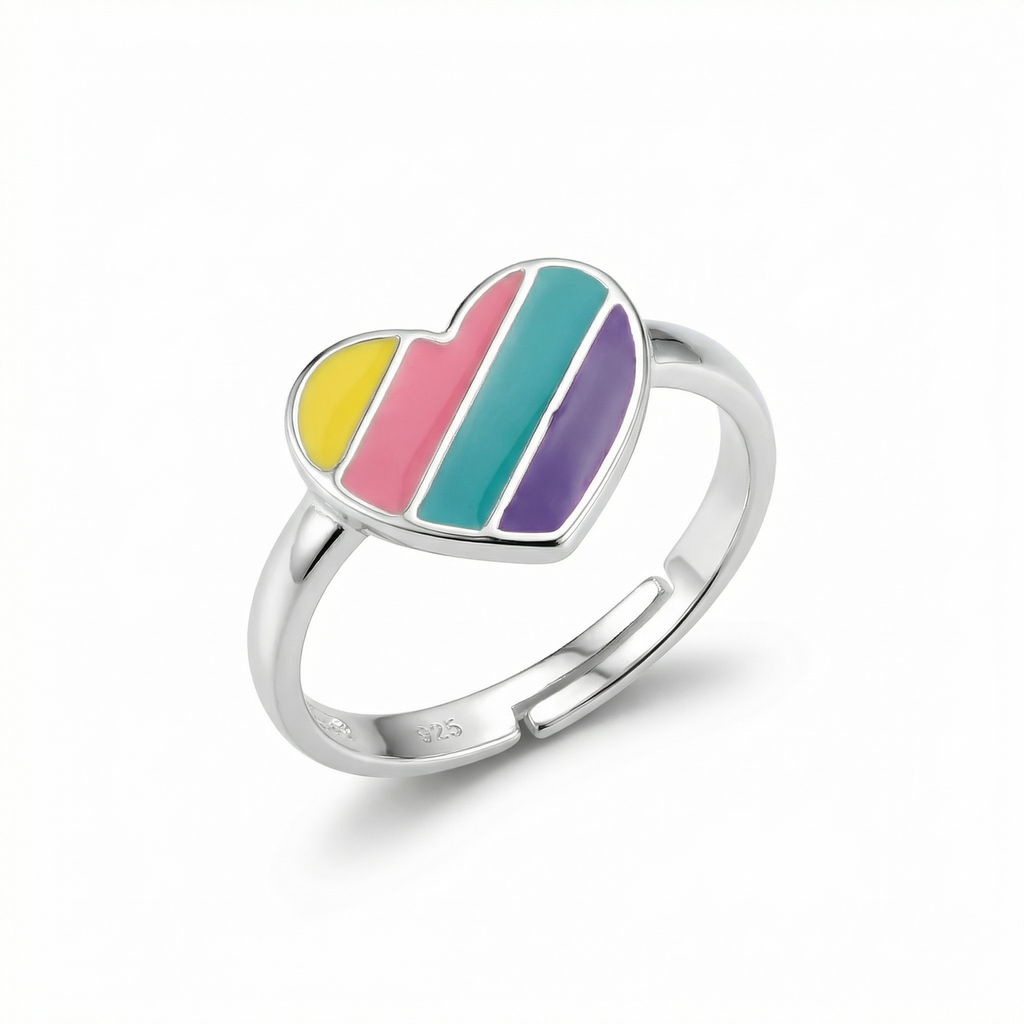 Joy anillo corazón arcoíris