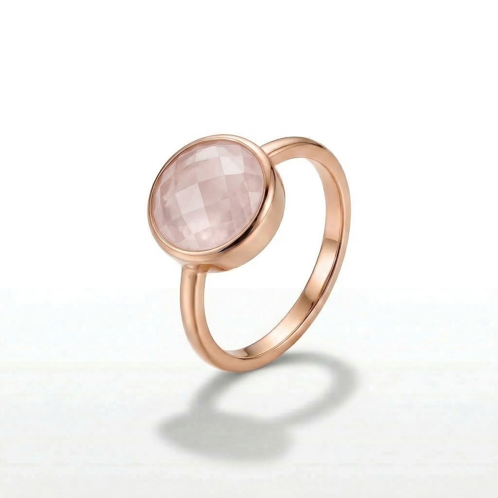 Grace anillo cuarzo rosa
