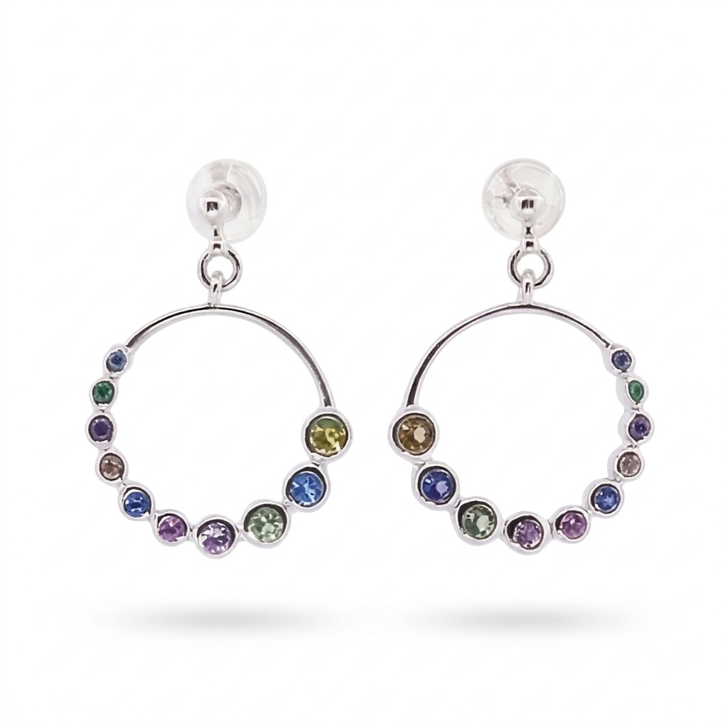 Shimmer pendientes aro graduado multicolor