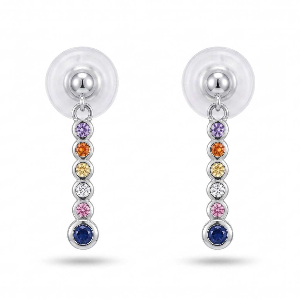 Shimmer pendientes callaos multicolor