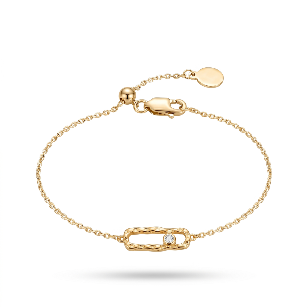Willow pulsera rectángulo labrado dorado