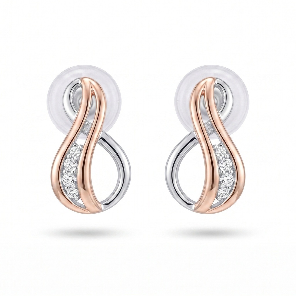 Lyric pendientes infinito rosa plata