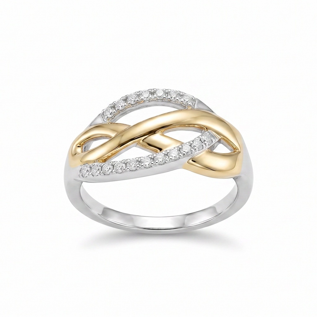 Lyric anillo ovalo infinito dorado plata