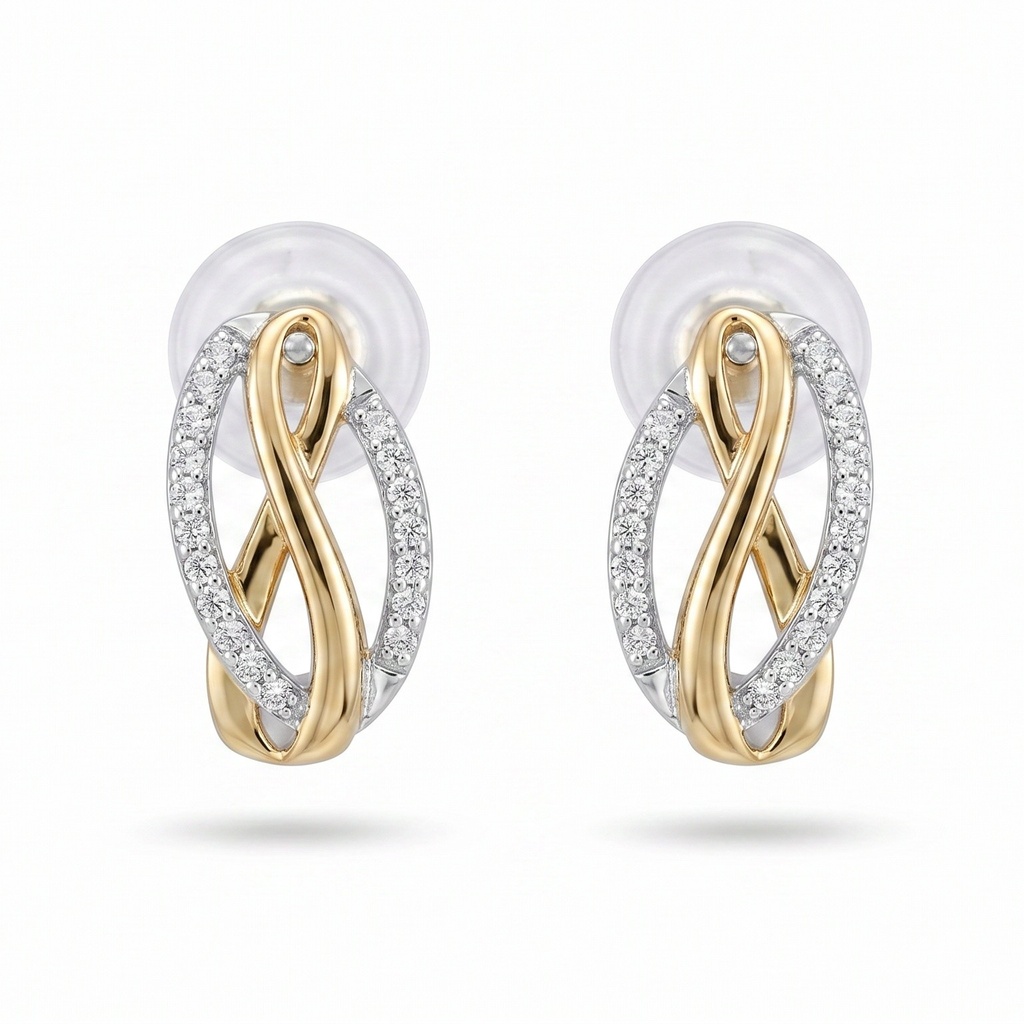 Lyric pendientes ovalo infinito dorado plata