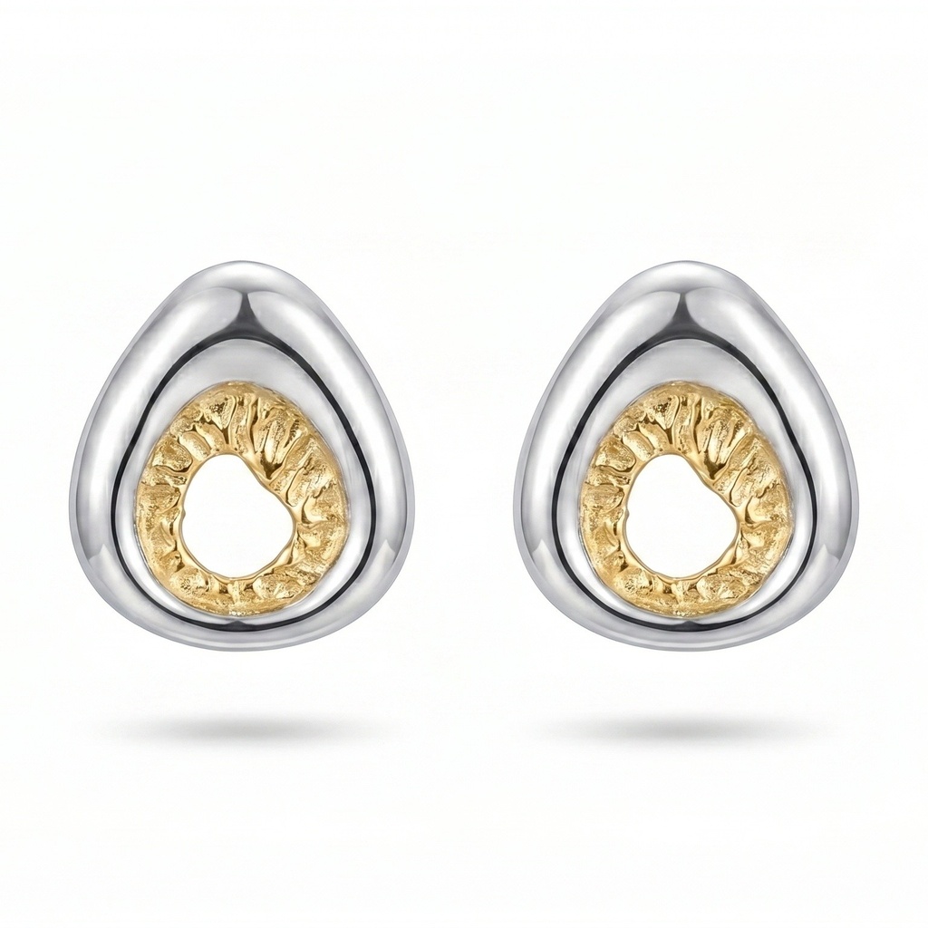 Lyric pendientes hoyo dorado plata