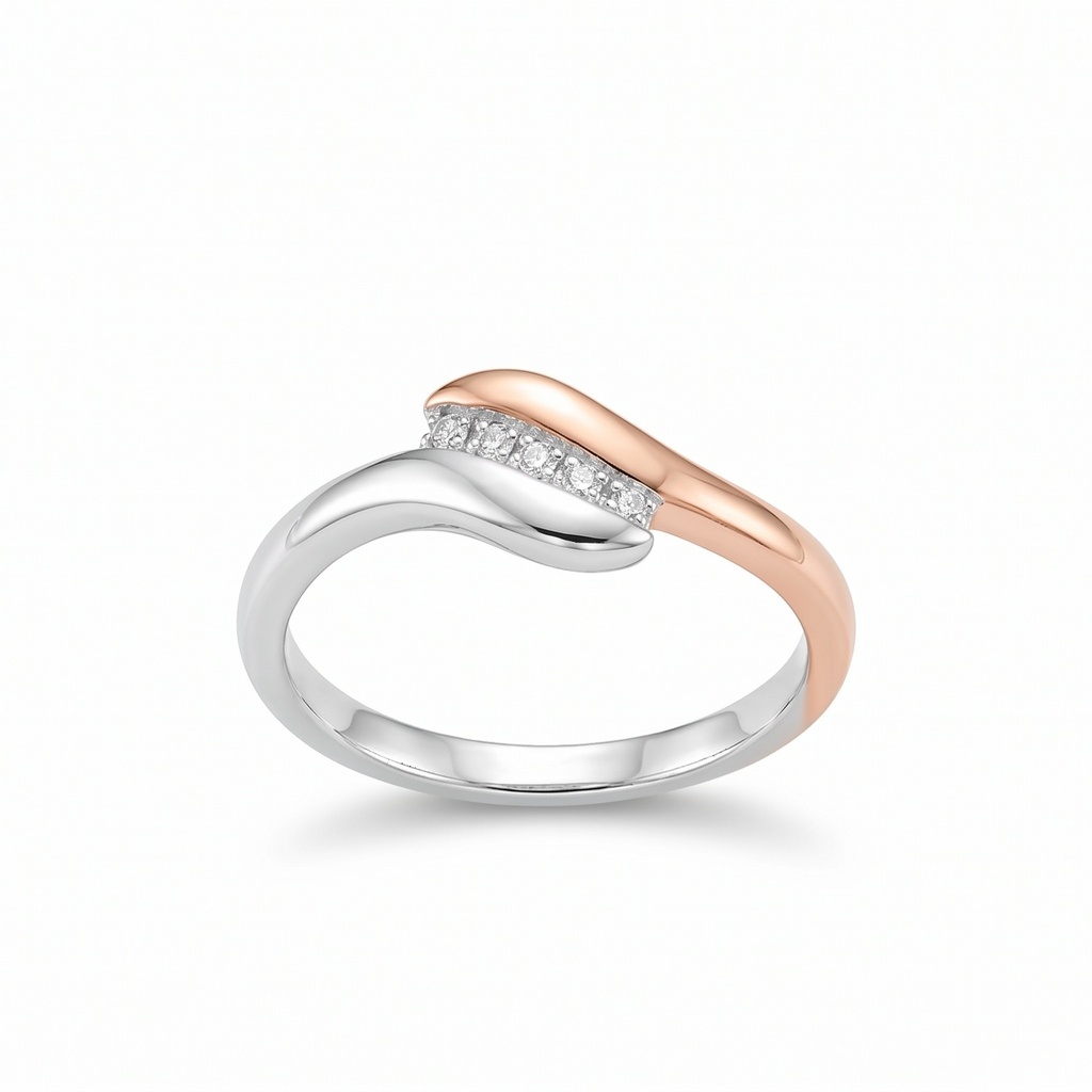 Lyric anillo silueta rosa plata