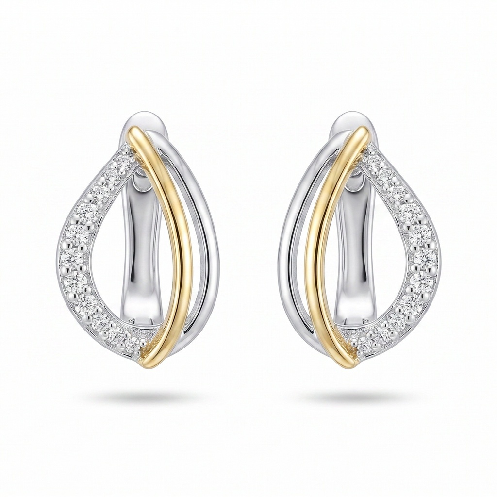 Lyric pendientes ojo dorado plata circonia