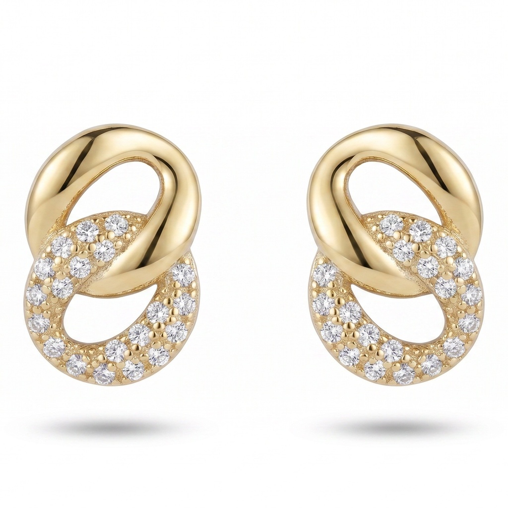Lyric pendientes enlazado dorado