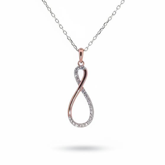 Lyric colgante ondas rosa plata