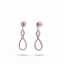 Lyric pendientes ondas rosa plata