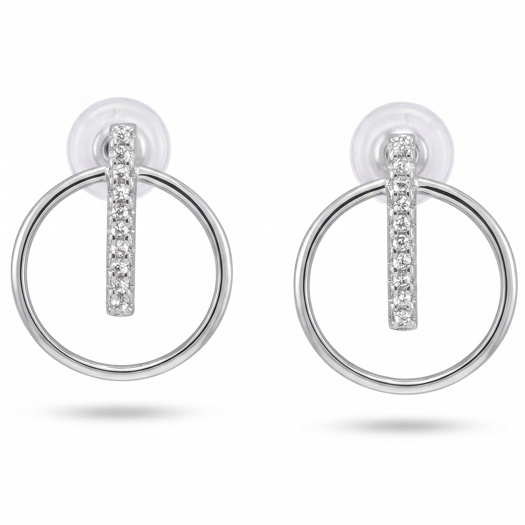 Dream pendientes aro & línea circonia