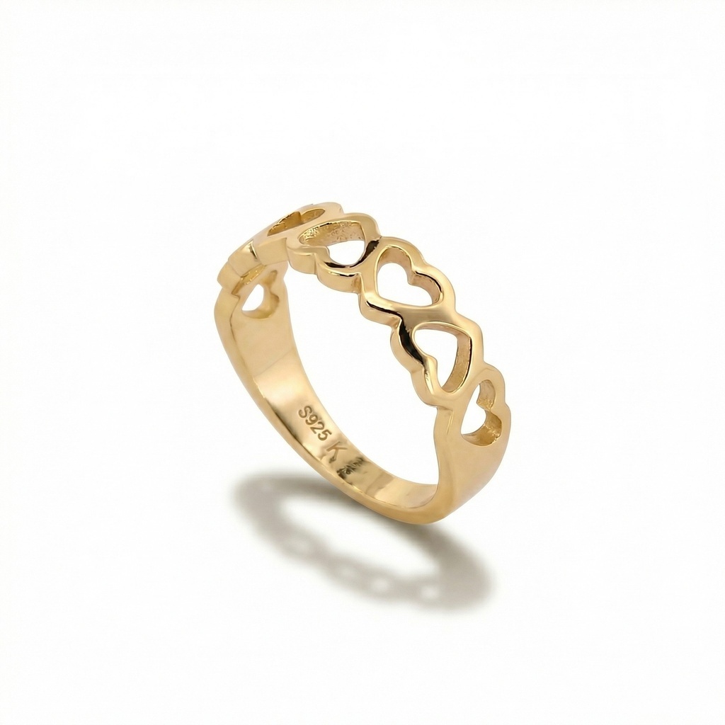 Serenity anillo corazones dorados