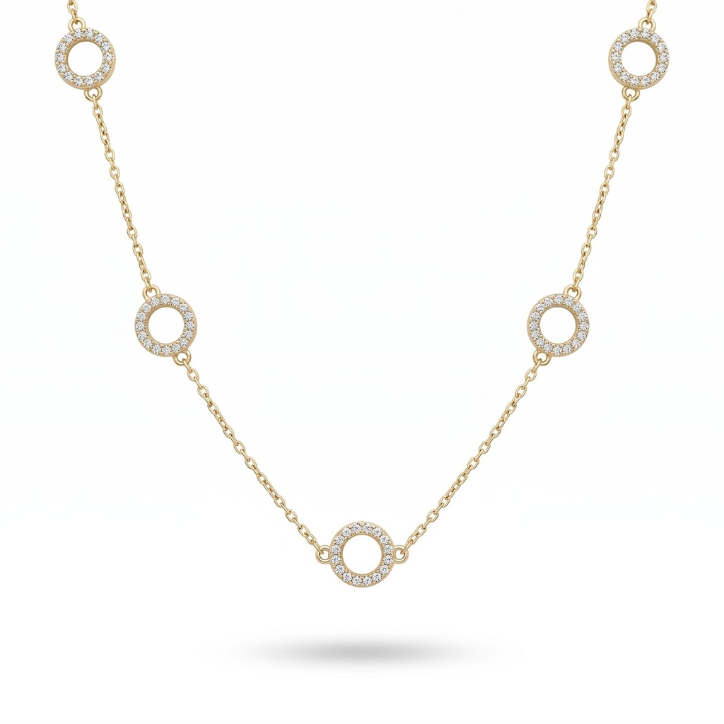Lyric collar aros circonia dorados