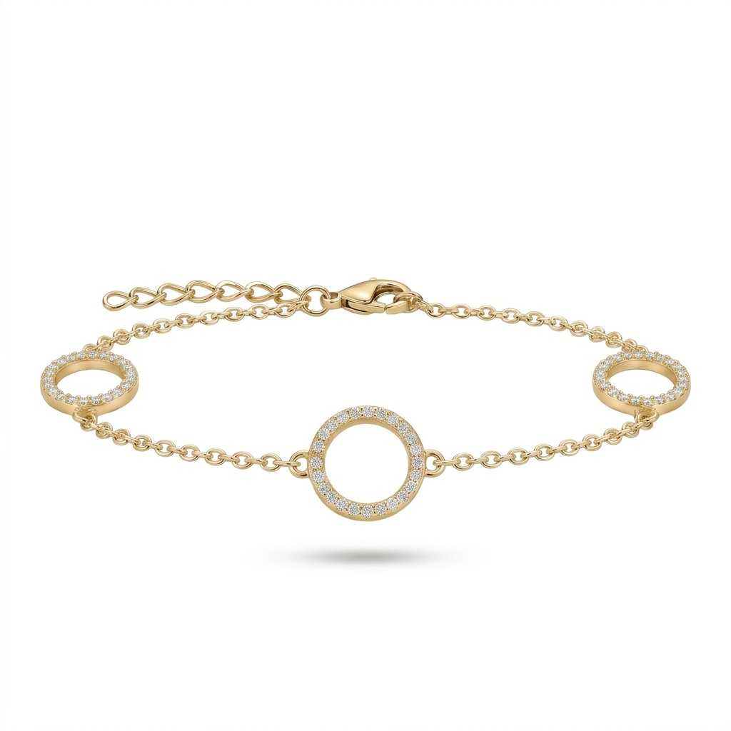 Lyric pulsera aros circonia dorados