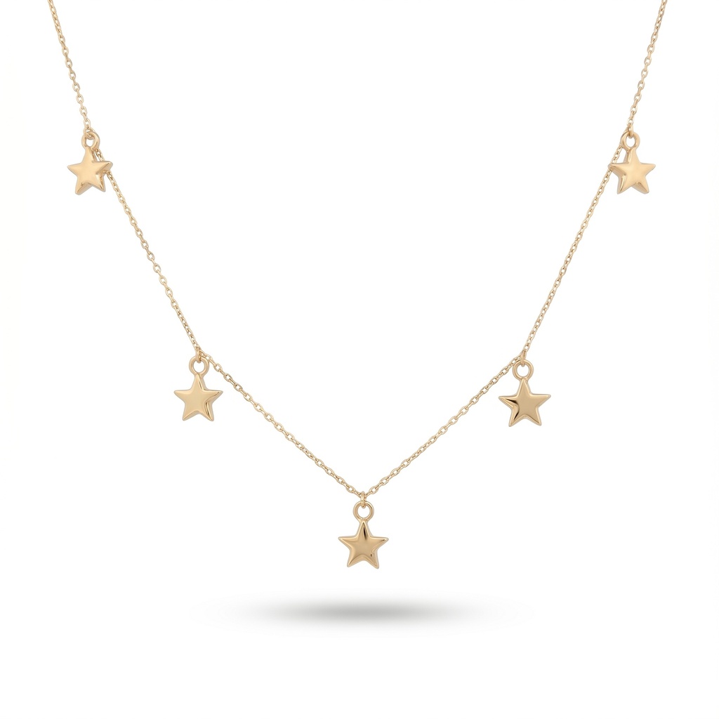 Serenity collar estrellas llenas doradas