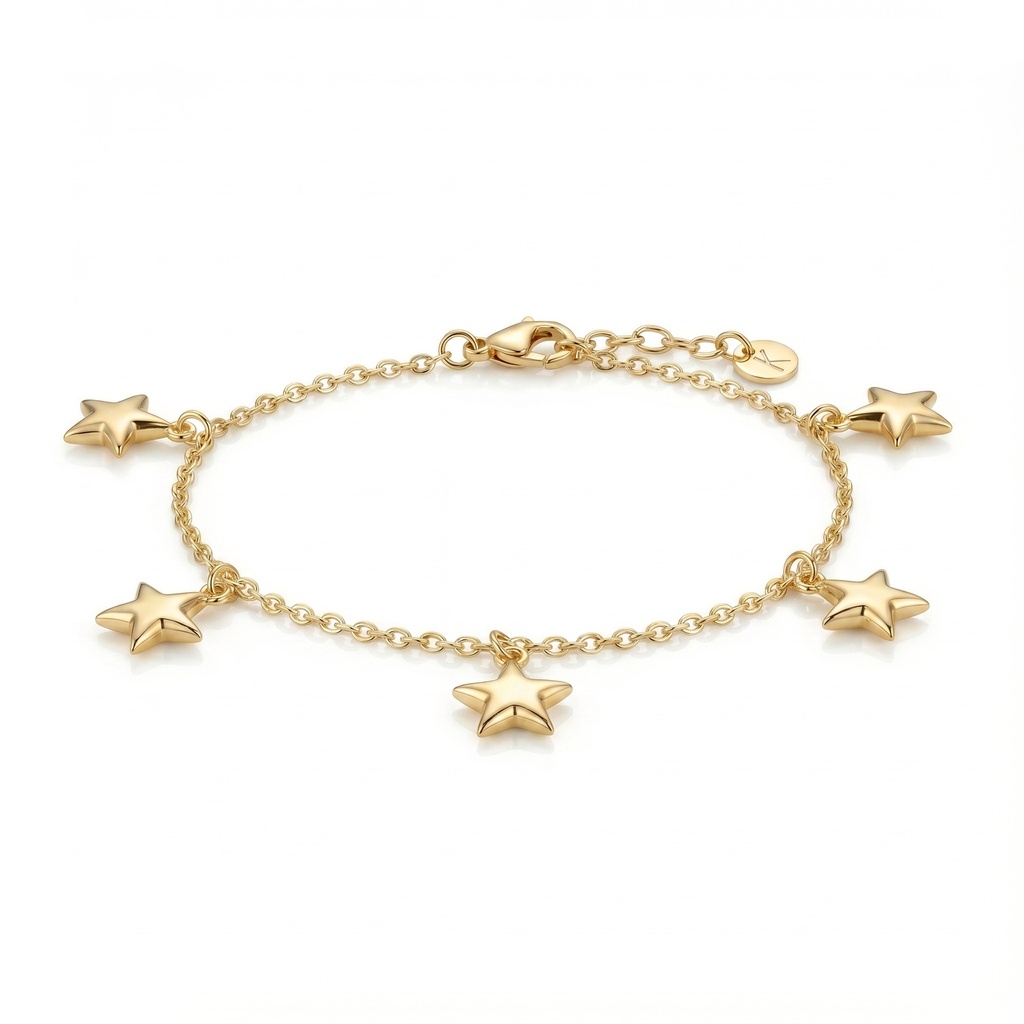 Serenity pulsera estrellas llenas doradas
