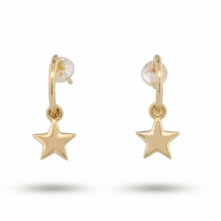 Serenity pendientes estrellas llenas doradas