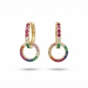 Shimmer argolla con aro circonia multicolor dorado