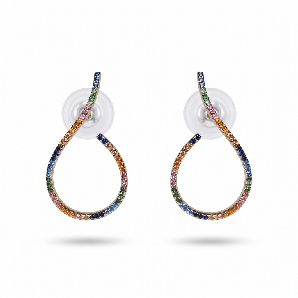 Shimmer pendientes nota circonia multicolor