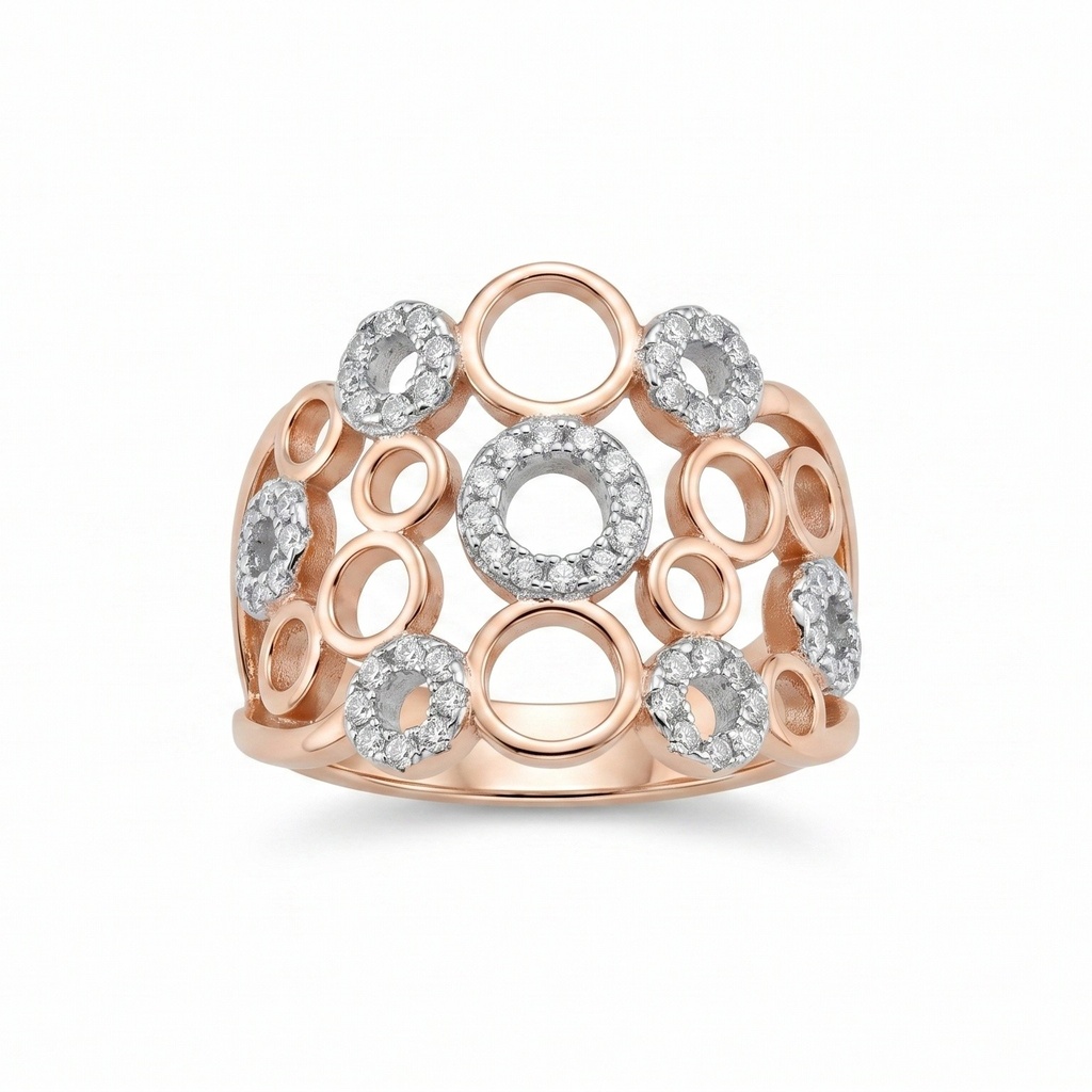 Lyric anillo engranaje circonia rosa plata