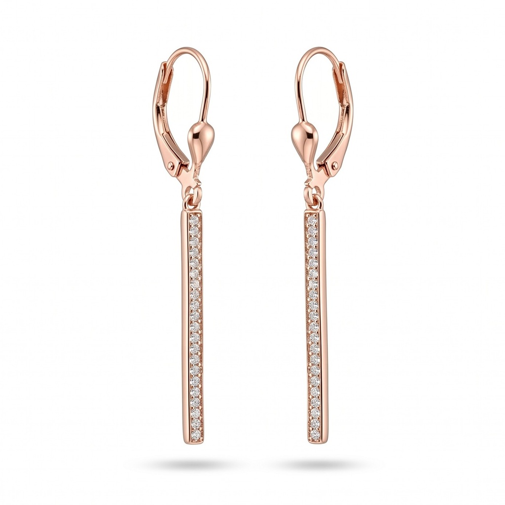 Lyric pendientes barra circonia rosado