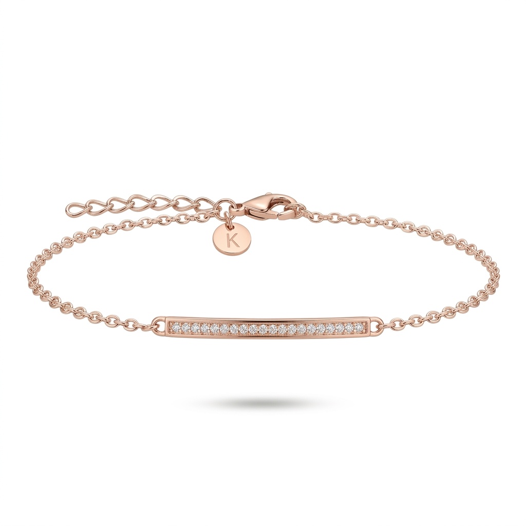 Lyric pulsera barra circonia rosado