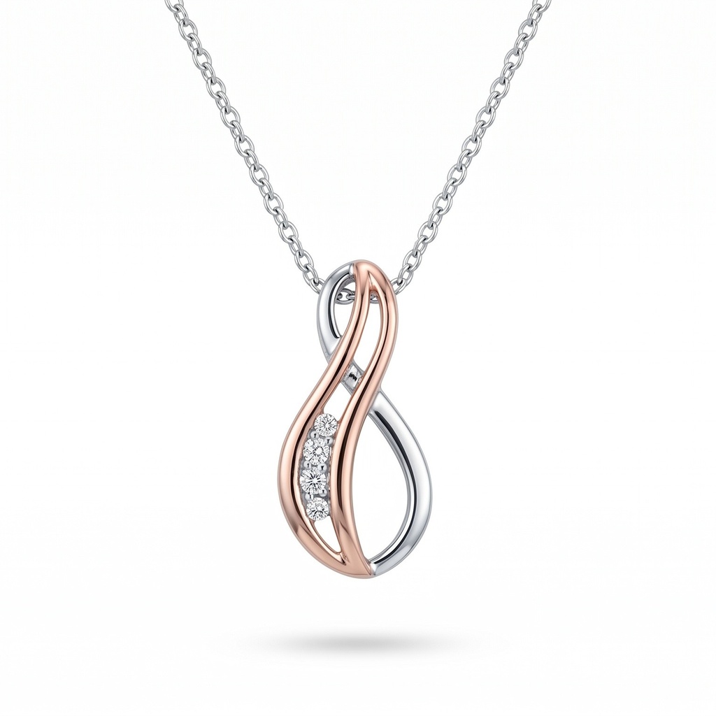 Lyric colgante infinito rosa plata con cadena
