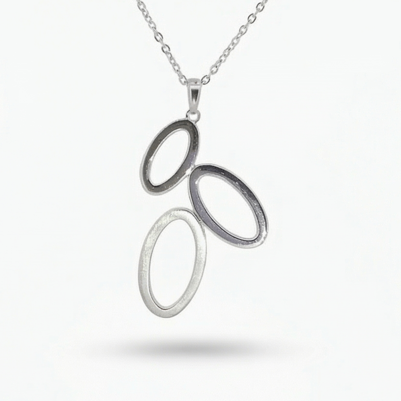 Serenity colgante oval mate brillo con cadena