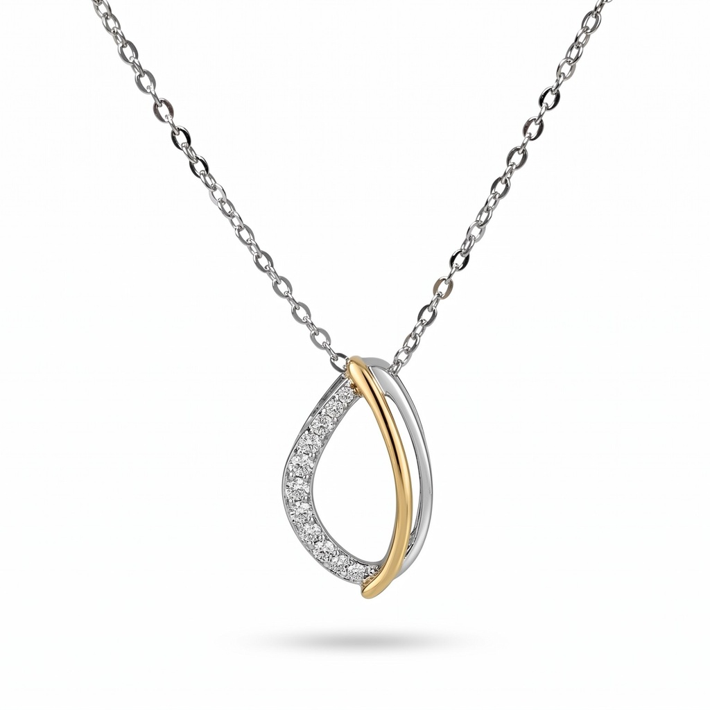 Lyric colgante ojo dorado plata circonia con cadena