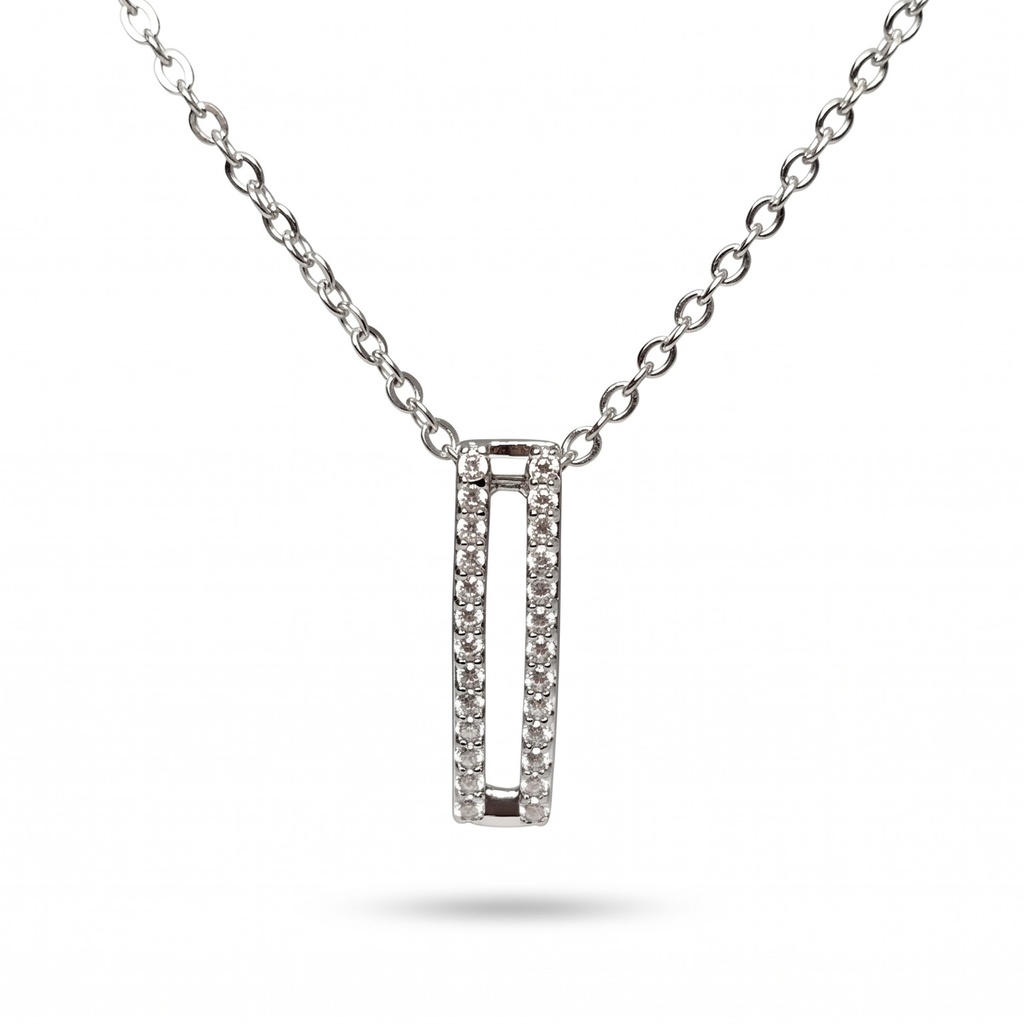 Lyric colgante cremallera circonia plata con cadena