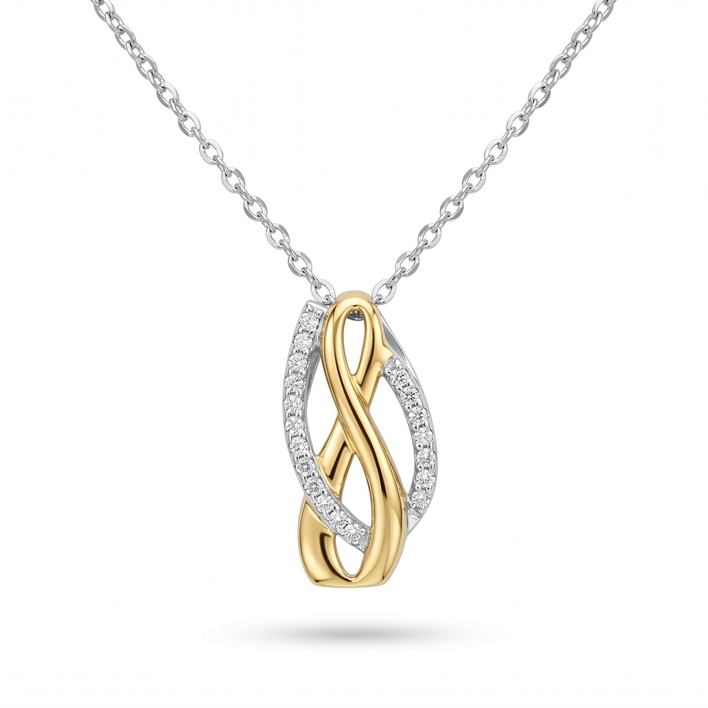 Lyric colgante ovalo infinito dorado plata con cadena