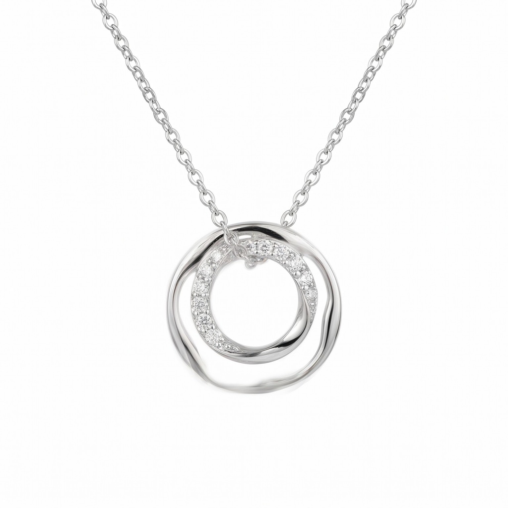 Dream colgante circulos labrados circonia con cadena