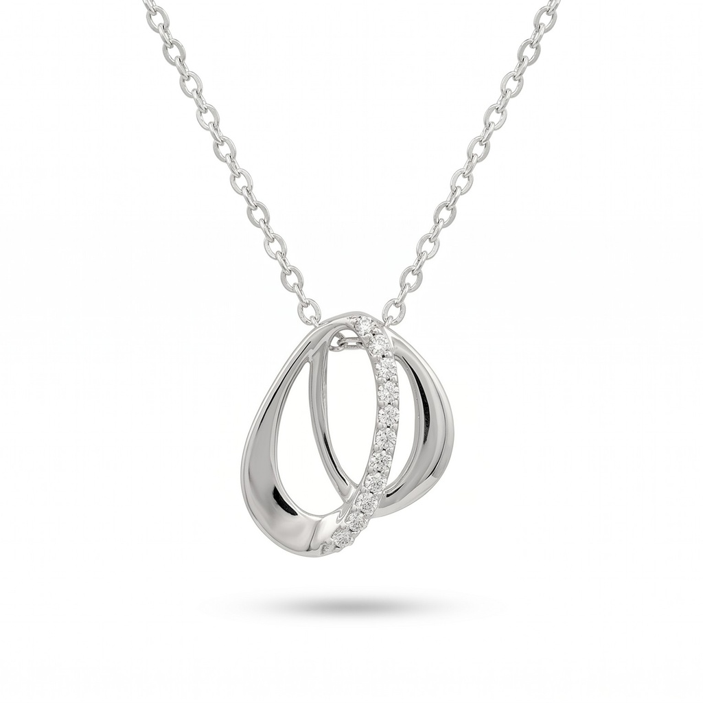 Dream colgante doble oval circonia con cadena