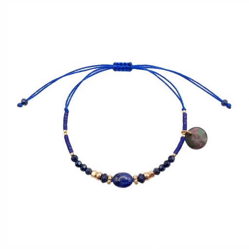 [10015] Teide semipreciosa oval & tubo (Azul)