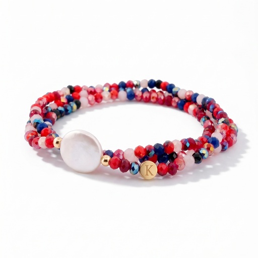 [10594] Glimmer pulsera-collar elástico (54 cm, Multicolor burdeos)