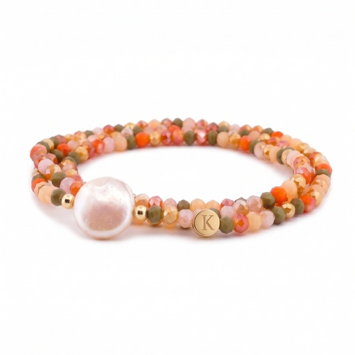 [10596] Glimmer pulsera-collar elástico (54 cm, Multicolor Coral)